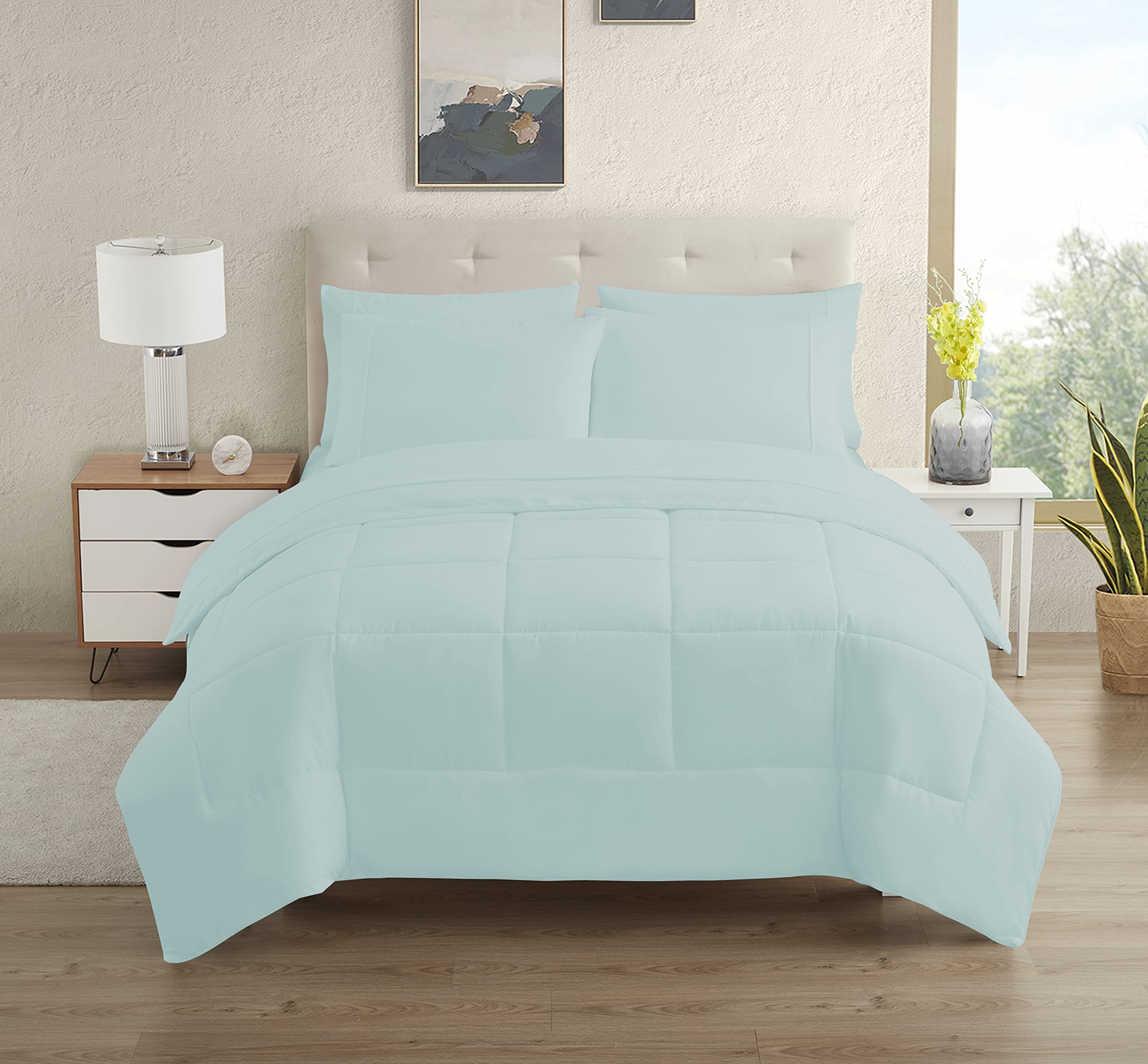 Foto 1 | Juego De Cama Sweet Home Collection, Tamaño Completo, Color Aguamarina, 7 Piezas - Venta Internacional.