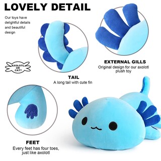 Foto 3 | Peluche Onsoyours Cute Axolotl Azul De 48 Cm Para Niños Y Adultos - Venta Internacional.