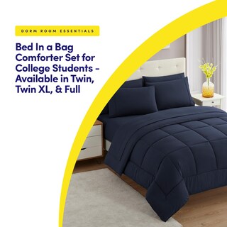 Foto 5 | Juego De Ropa De Cama Sweet Home Collection, Tamaño Doble, Azul Marino - Venta Internacional.