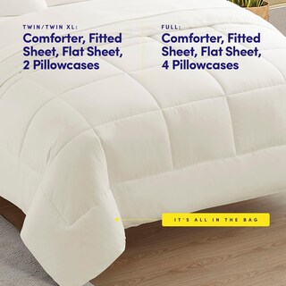 Foto 3 | Juego De Ropa De Cama Sweet Home Collection Dorm Room Twin Xl Ivory - Venta Internacional.