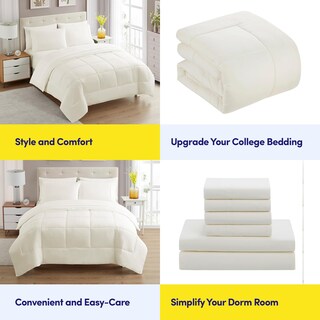 Foto 6 | Juego De Ropa De Cama Sweet Home Collection Dorm Room Twin Xl Ivory - Venta Internacional.
