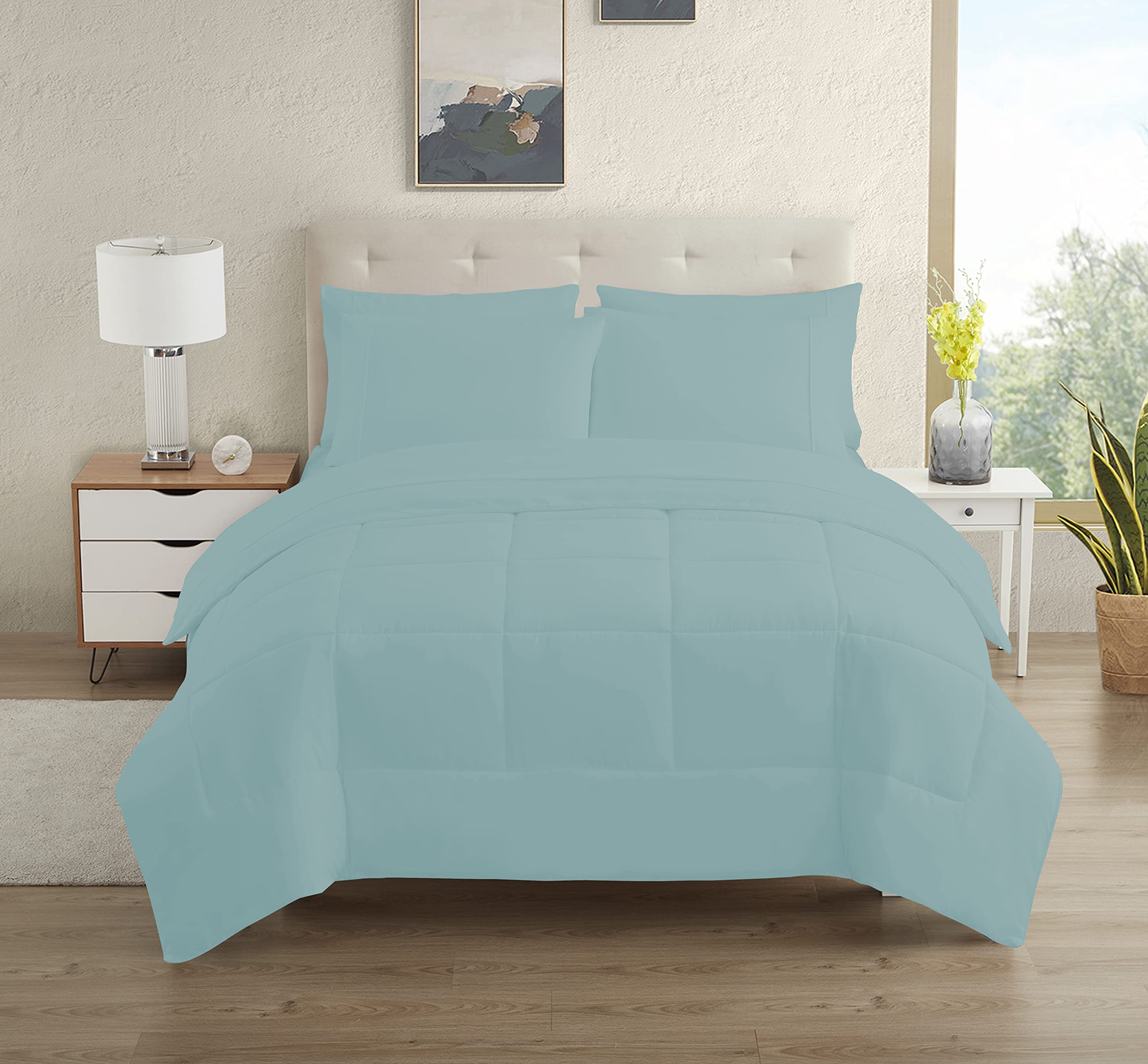 Foto 1 | Juego De Ropa De Cama Sweet Home Collection, Tamaño Doble, Color Azul Brumoso - Venta Internacional.