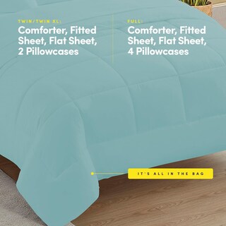 Foto 3 | Juego De Ropa De Cama Sweet Home Collection, Tamaño Doble, Color Azul Brumoso - Venta Internacional.
