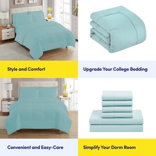 Foto 6 | Juego De Ropa De Cama Sweet Home Collection, Tamaño Doble, Color Azul Brumoso - Venta Internacional.