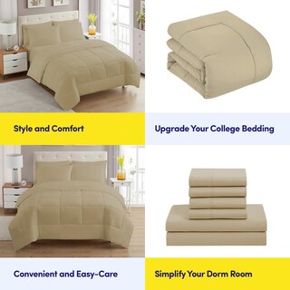 Foto 6 | Juego De Ropa De Cama Sweet Home Collection, Tamaño Completo, Color Topo, 7 Piezas - Venta Internacional.