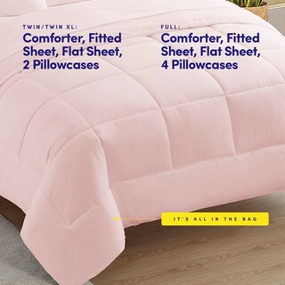 Foto 3 | Juego De Ropa De Cama Sweet Home Collection, Tamaño Completo, Color Rosa Pálido - Venta Internacional.