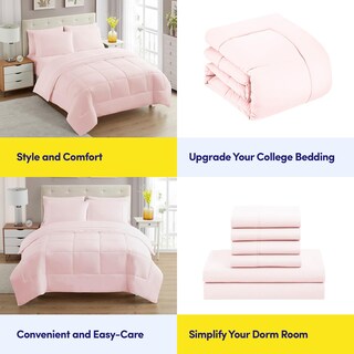 Foto 6 | Juego De Ropa De Cama Sweet Home Collection, Tamaño Completo, Color Rosa Pálido - Venta Internacional.