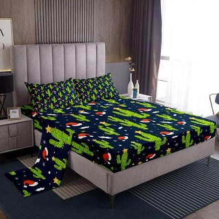 Foto 1 | Juego De Sábanas Feelyou Christmas Cactus Con Tema Completo - Venta Internacional.