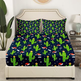 Foto 4 | Juego De Sábanas Feelyou Christmas Cactus Con Tema Completo - Venta Internacional.