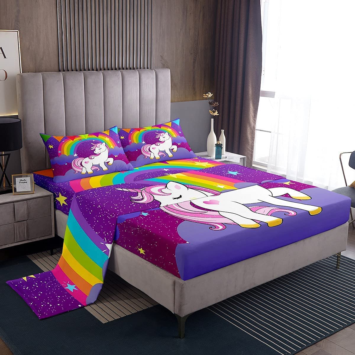 Foto 1 | Sábanas Erosebridal Unicorn King Size Con Sábana Bajera - Venta Internacional.