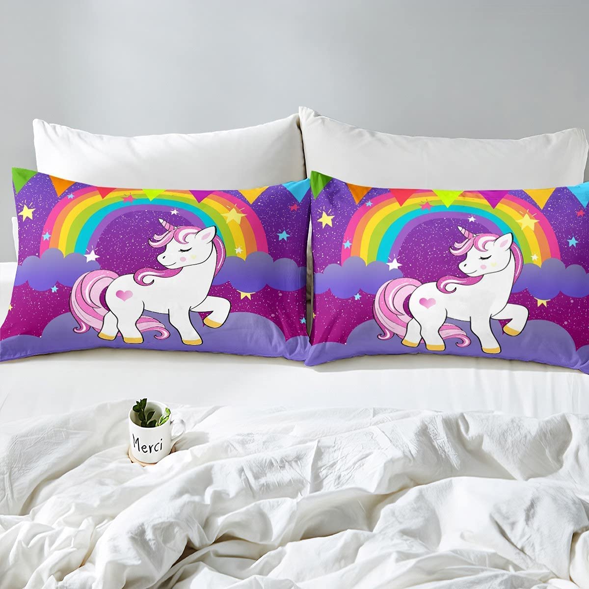 Foto 3 | Sábanas Erosebridal Unicorn King Size Con Sábana Bajera - Venta Internacional.