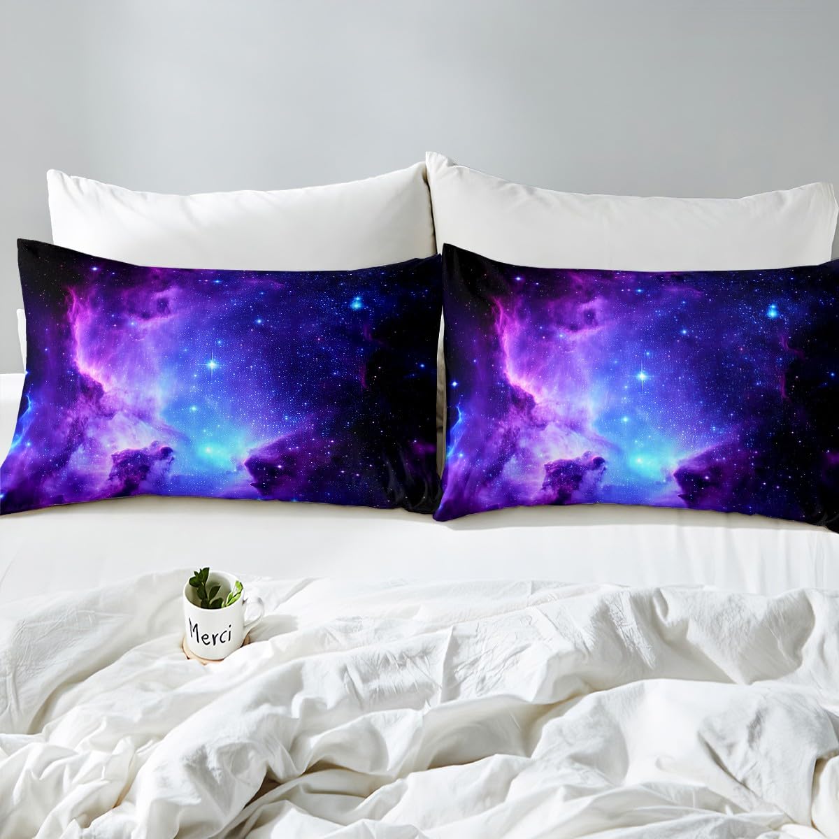 Foto 6 pulgar | Juego De Ropa De Cama Feelyou Galaxy Kids Girls King Con Estrellas Moradas - Venta Internacional.