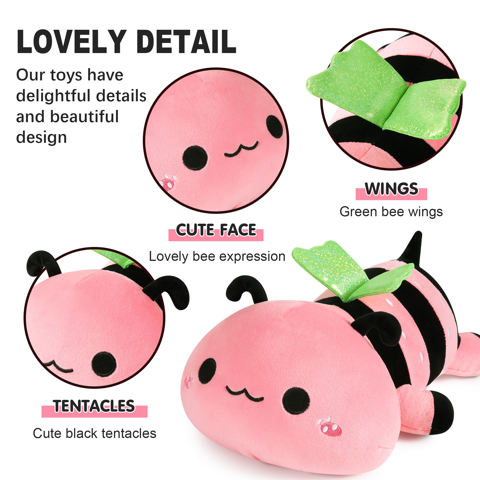 Foto 4 pulgar | Plushie Onsoyours Cute Bee Strawberry Bee 33 Cm Para Niños - Venta Internacional.