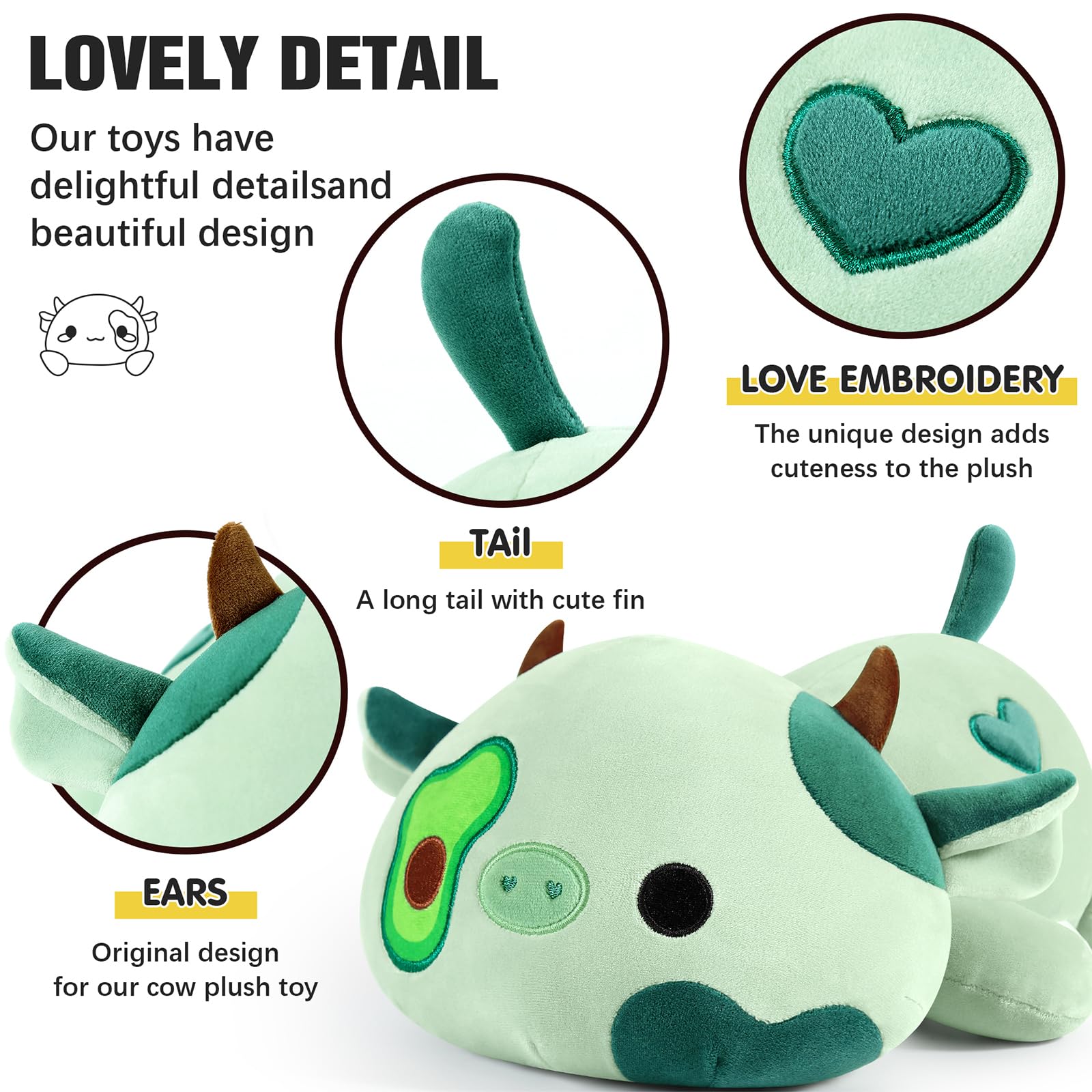 Foto 4 pulgar | Peluche Onsoyours Avocado Cow Love 30 Cm Para Niños - Venta Internacional.