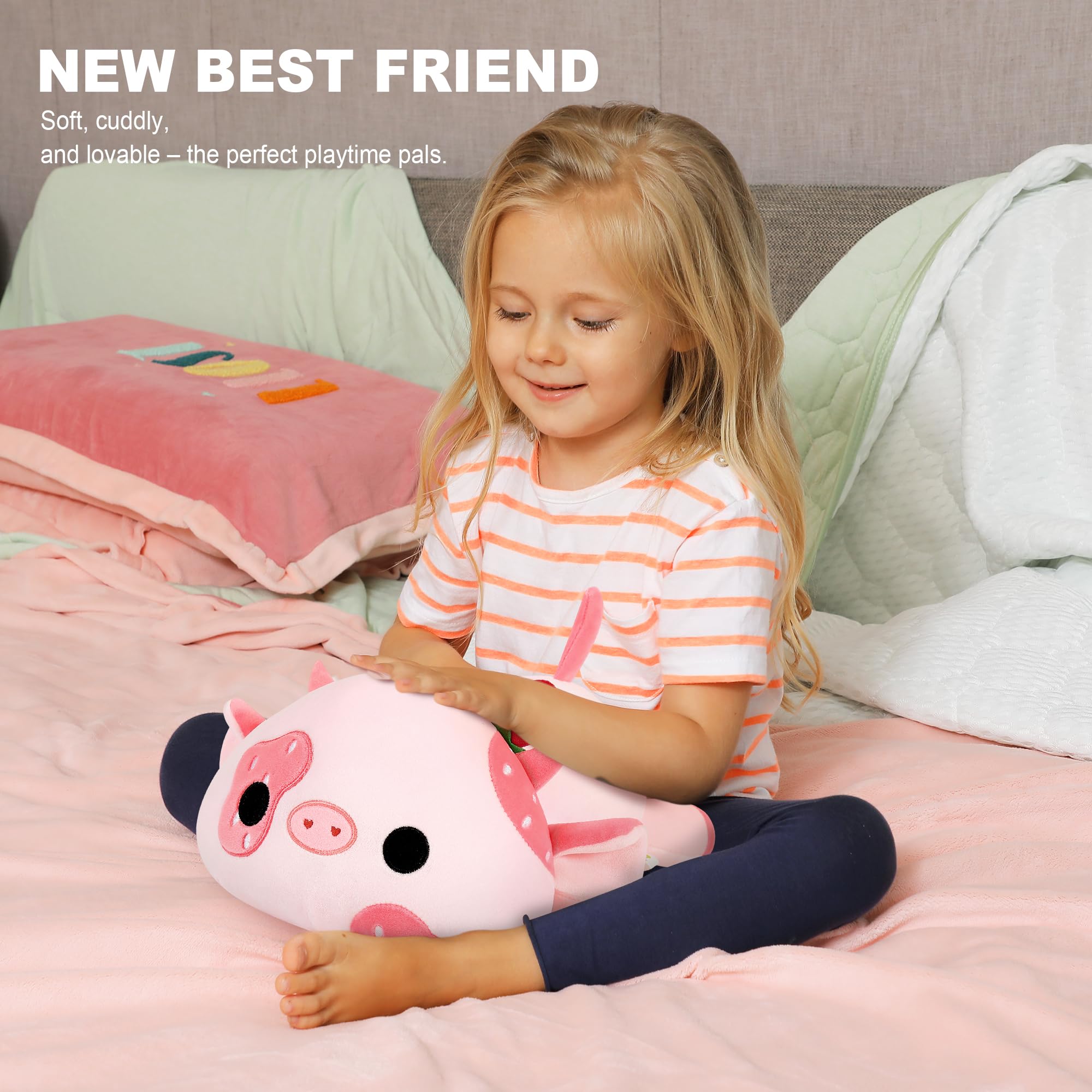 Foto 8 pulgar | Almohada De Peluche Onsoyours Cute Cow Strawberry Love, 30 Cm - Venta Internacional.
