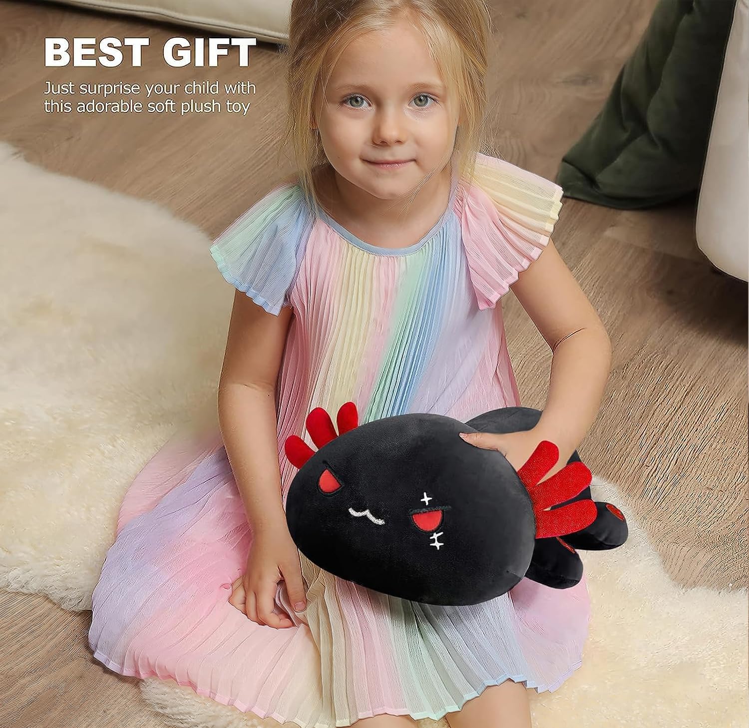 Foto 6 pulgar | Almohada De Felpa Onsoyours, Bonita Salamandra Con Forma De Axolotl Para Niños, 33 Cm - Venta Internacional.