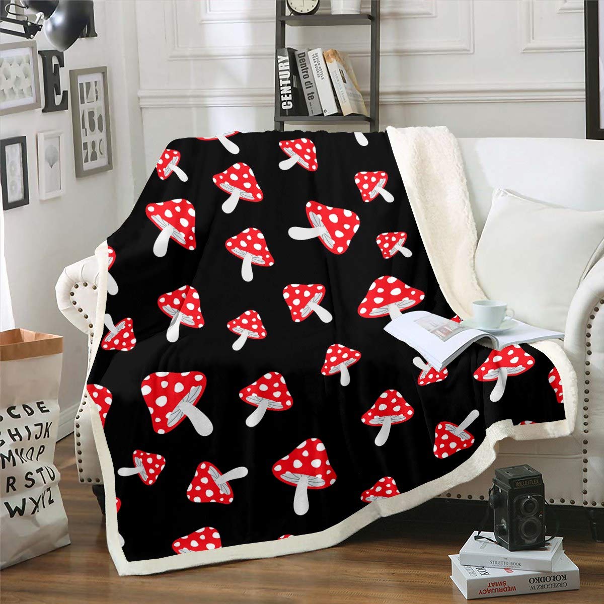 Foto 2 pulgar | Manta Feelyou Cute Mushrooms, Color Rojo, 150 X 200 Cm - Venta Internacional.