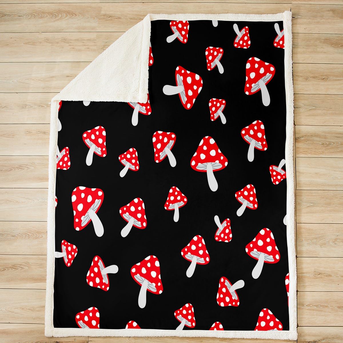 Foto 4 pulgar | Manta Feelyou Cute Mushrooms, Color Rojo, 150 X 200 Cm - Venta Internacional.