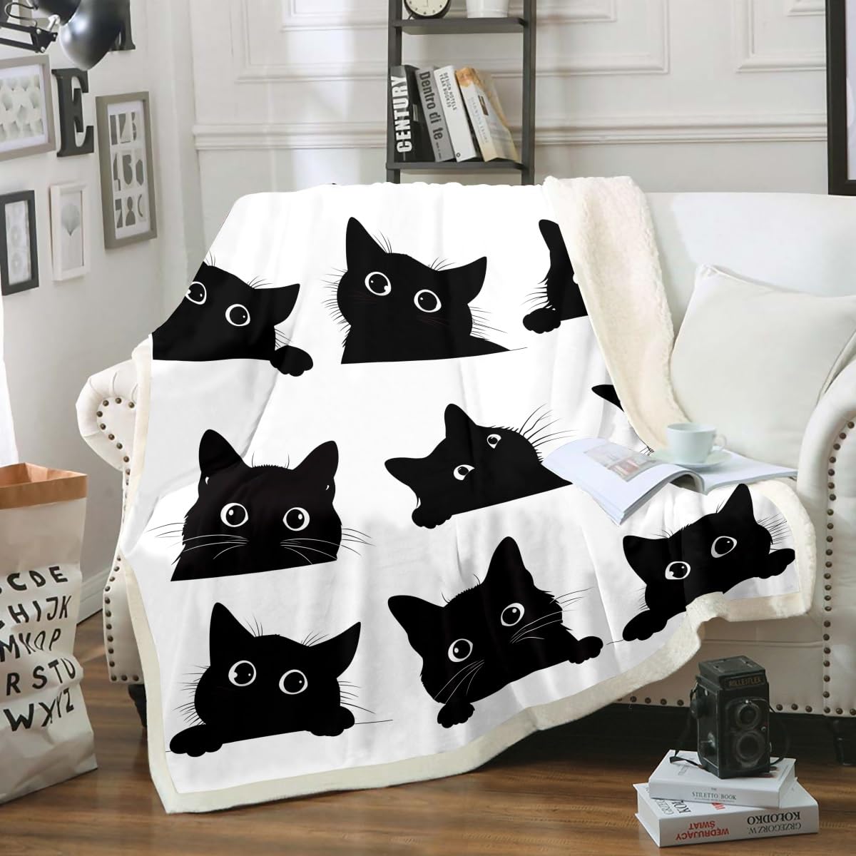 Foto 2 pulgar | Manta Fuzzy Feelyou Black Cat Para Niños Pequeños, 150 X 200 Cm - Venta Internacional.