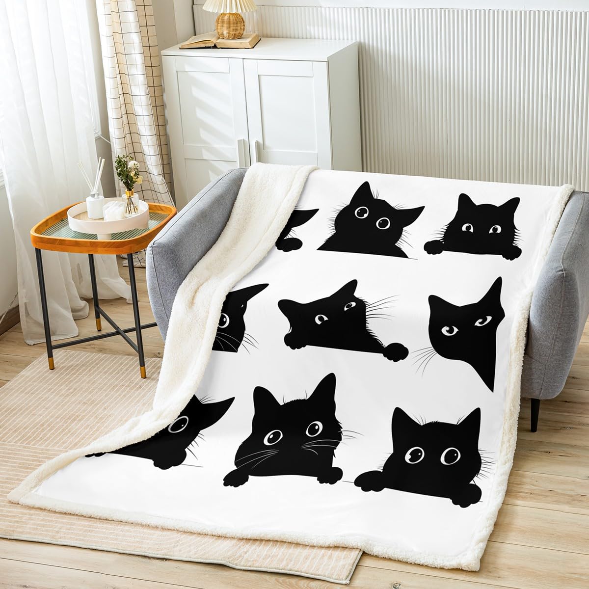 Foto 3 pulgar | Manta Fuzzy Feelyou Black Cat Para Niños Pequeños, 150 X 200 Cm - Venta Internacional.