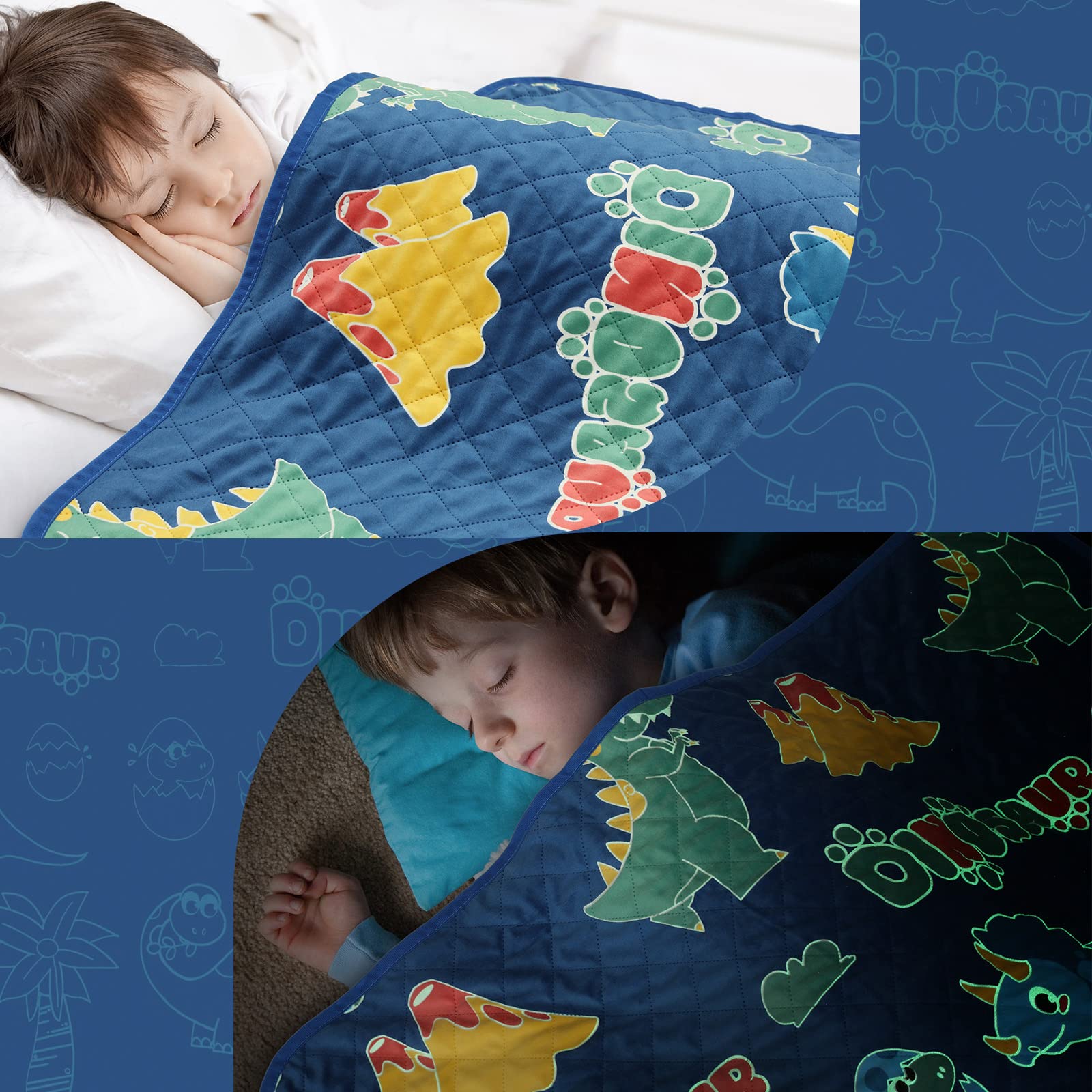 Foto 7 | Manta Refrescante Salimah Q-max, Dinosaurio Que Brilla En La Oscuridad, 50 X 60 Pulgadas - Venta Internacional.