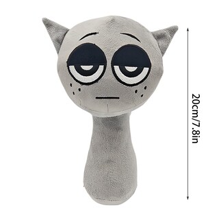 Foto 2 | Almohada De Peluche Sprunki Para Fanáticos De Los Juegos De Terror (25 Cm), Color Gris - Venta Internacional.
