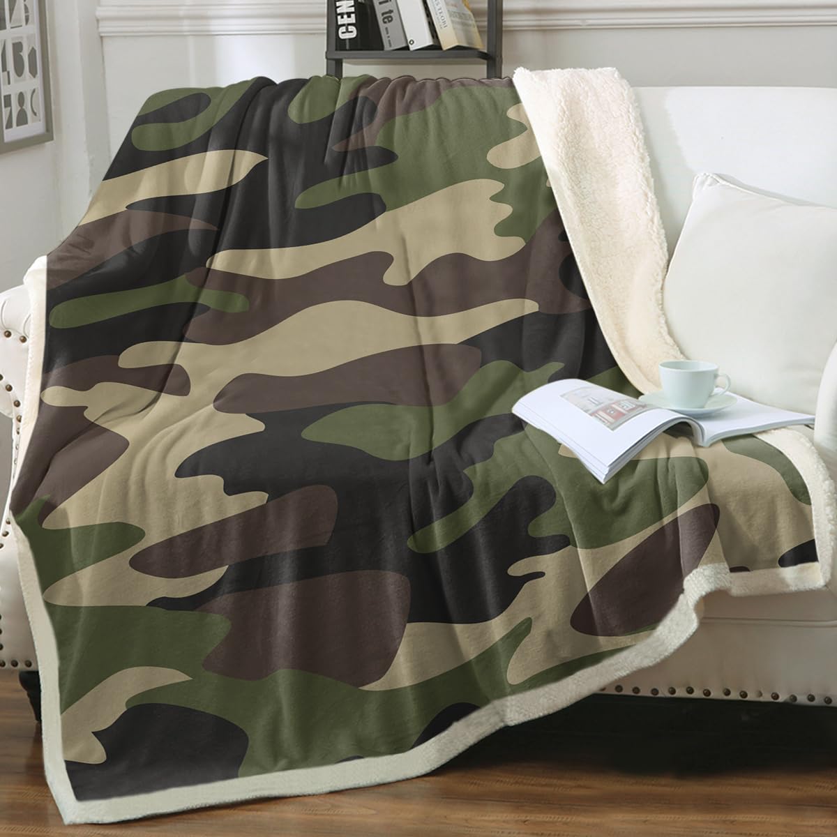 Throw Blanket Sleepwish Green, Forro Polar De Camuflaje Para Niños - Venta Internacional.