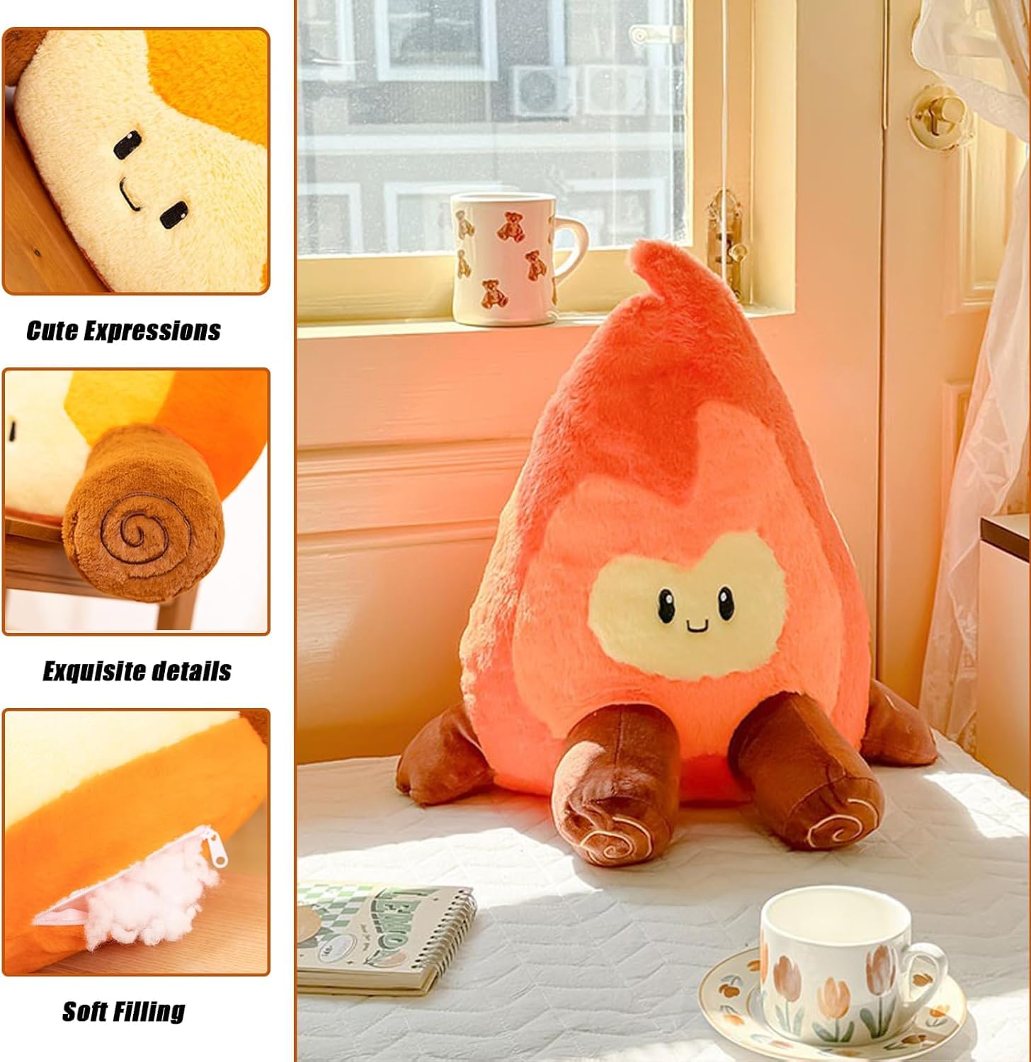 Foto 4 pulgar | Almohada Llena De Diversión Con Forma De Llama De Peluche, 16 Pulgadas, Para Niños - Venta Internacional.