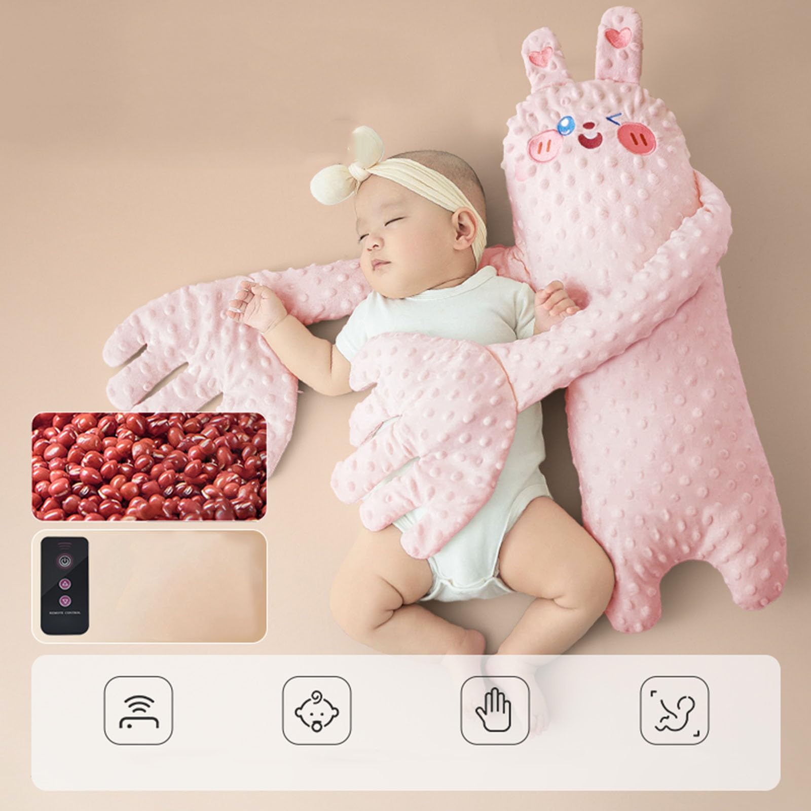Foto 4 pulgar | Juguete Genérico Para Dormir Con Palmaditas Para Bebés, Prevención De Sobresaltos, Rosa - Venta Internacional.