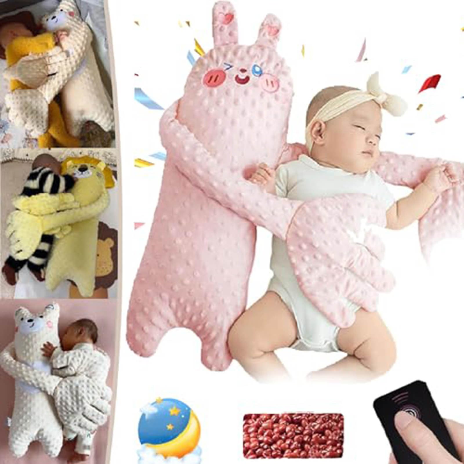 Foto 8 pulgar | Juguete Genérico Para Dormir Con Palmaditas Para Bebés, Prevención De Sobresaltos, Rosa - Venta Internacional.