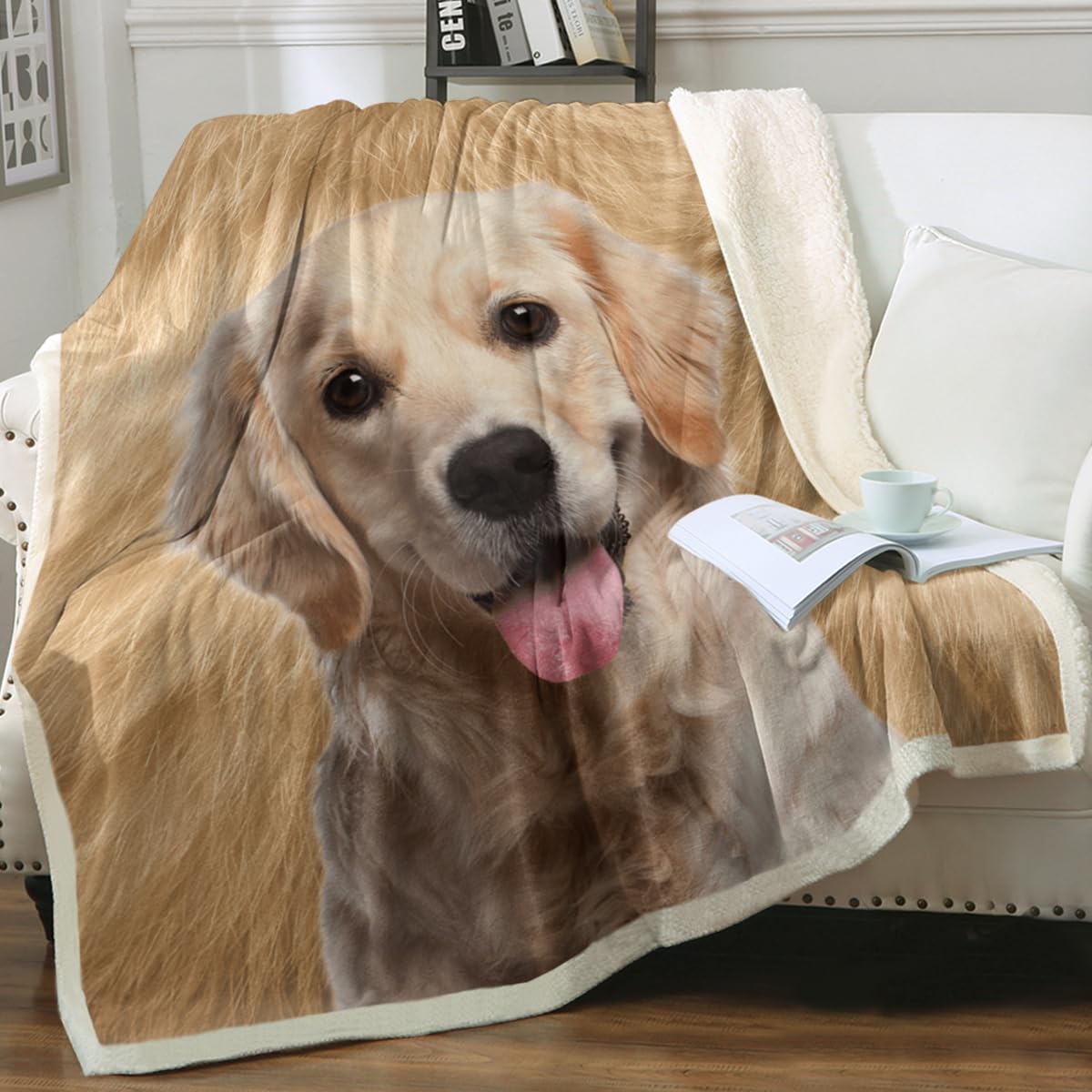 Foto 2 pulgar | Manta Polar Sleepwish Sherpa Golden Retriever 130 X 150 Cm - Venta Internacional.