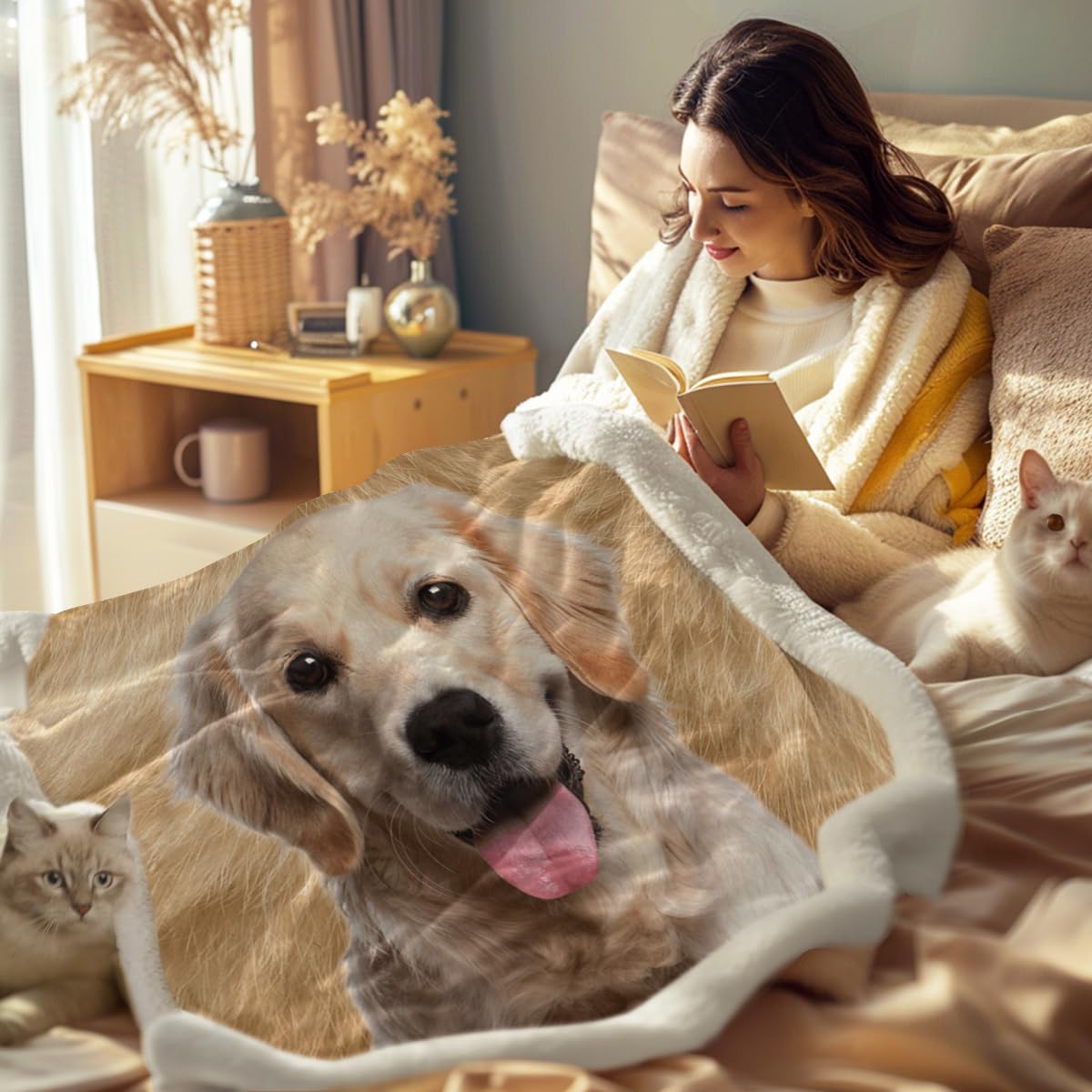 Foto 4 pulgar | Manta Polar Sleepwish Sherpa Golden Retriever 130 X 150 Cm - Venta Internacional.