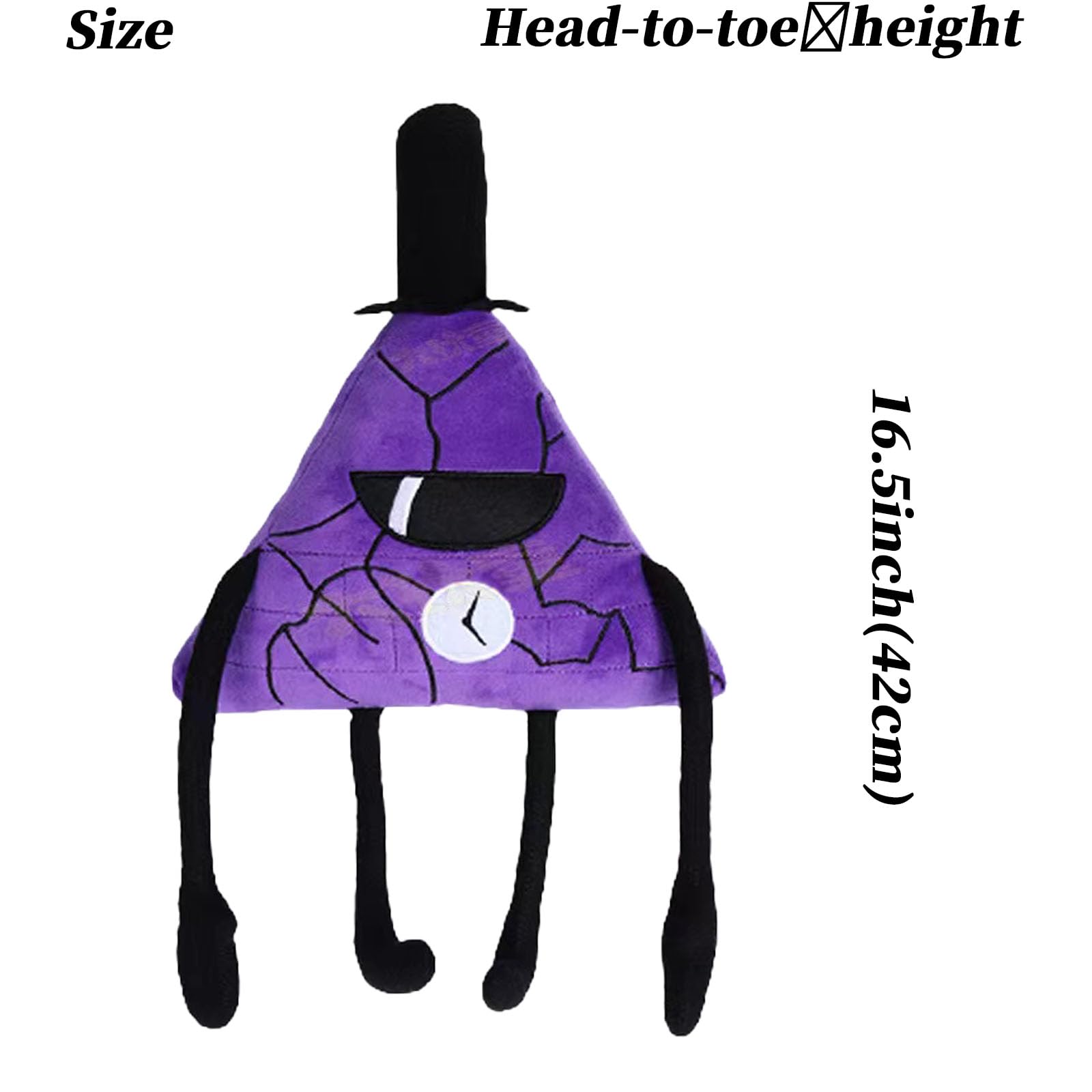 Foto 2 | Muñeca De Peluche Falls Bill Cipher De 16.5 Pulgadas, Color Morado, Para Niños Y Adultos - Venta Internacional.