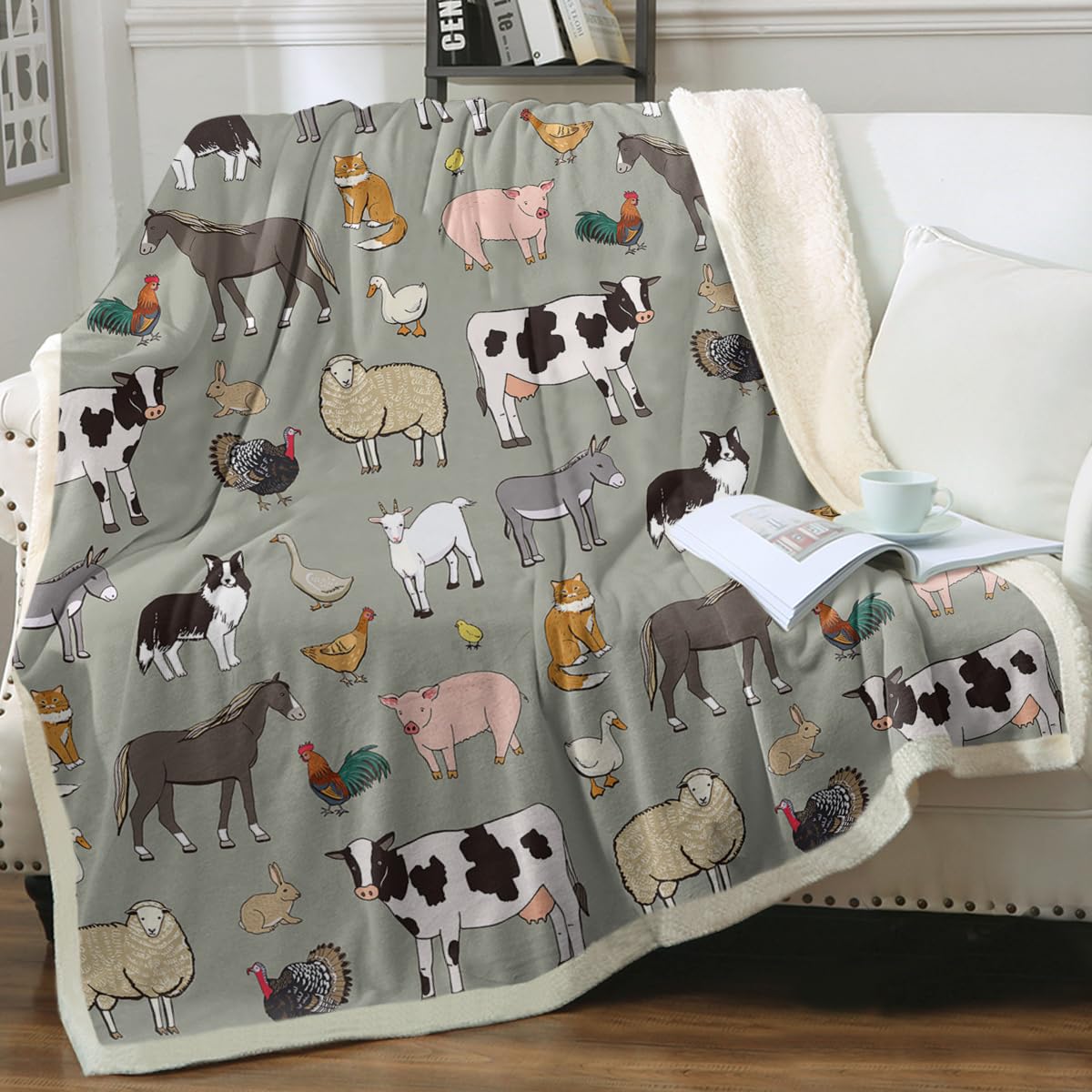 Manta Polar Sleepwish Farm Animals Con Estampado De Vacas, 130 X 150 Cm - Venta Internacional.