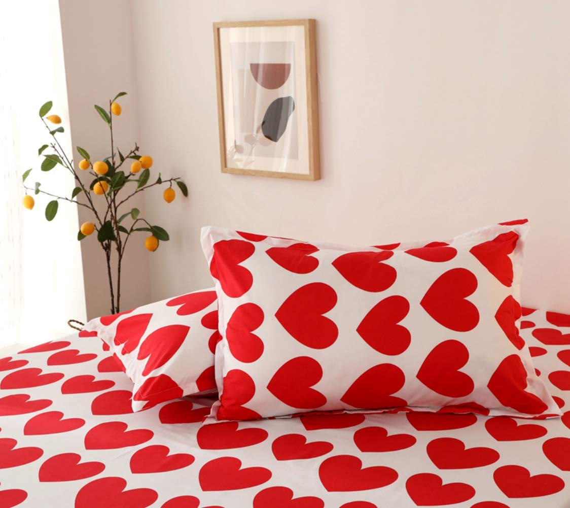 Foto 4 pulgar | Sábana Bajera Ajustable Feelyou Con Bonito Estampado De Corazón Para Niños, Talla Doble - Venta Internacional.