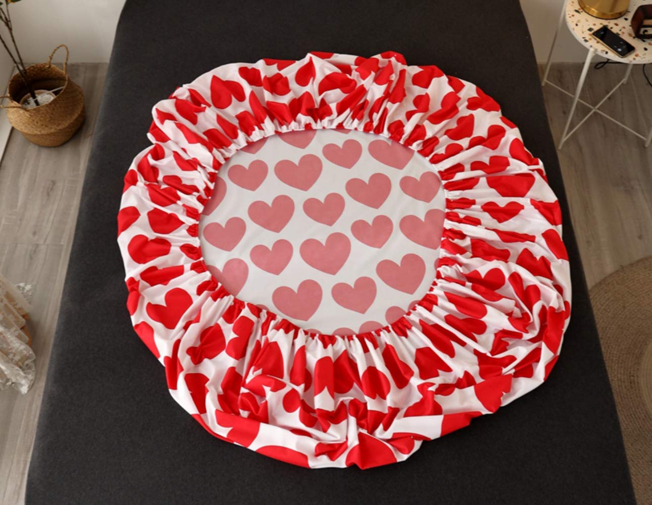 Foto 7 pulgar | Sábana Bajera Ajustable Feelyou Con Bonito Estampado De Corazón Para Niños, Talla Doble - Venta Internacional.