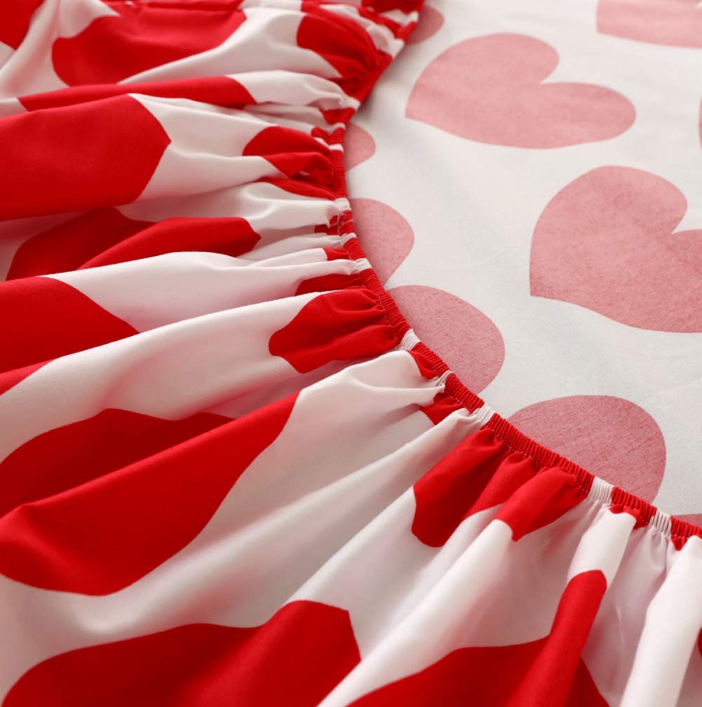 Foto 8 pulgar | Sábana Bajera Ajustable Feelyou Con Bonito Estampado De Corazón Para Niños, Talla Doble - Venta Internacional.