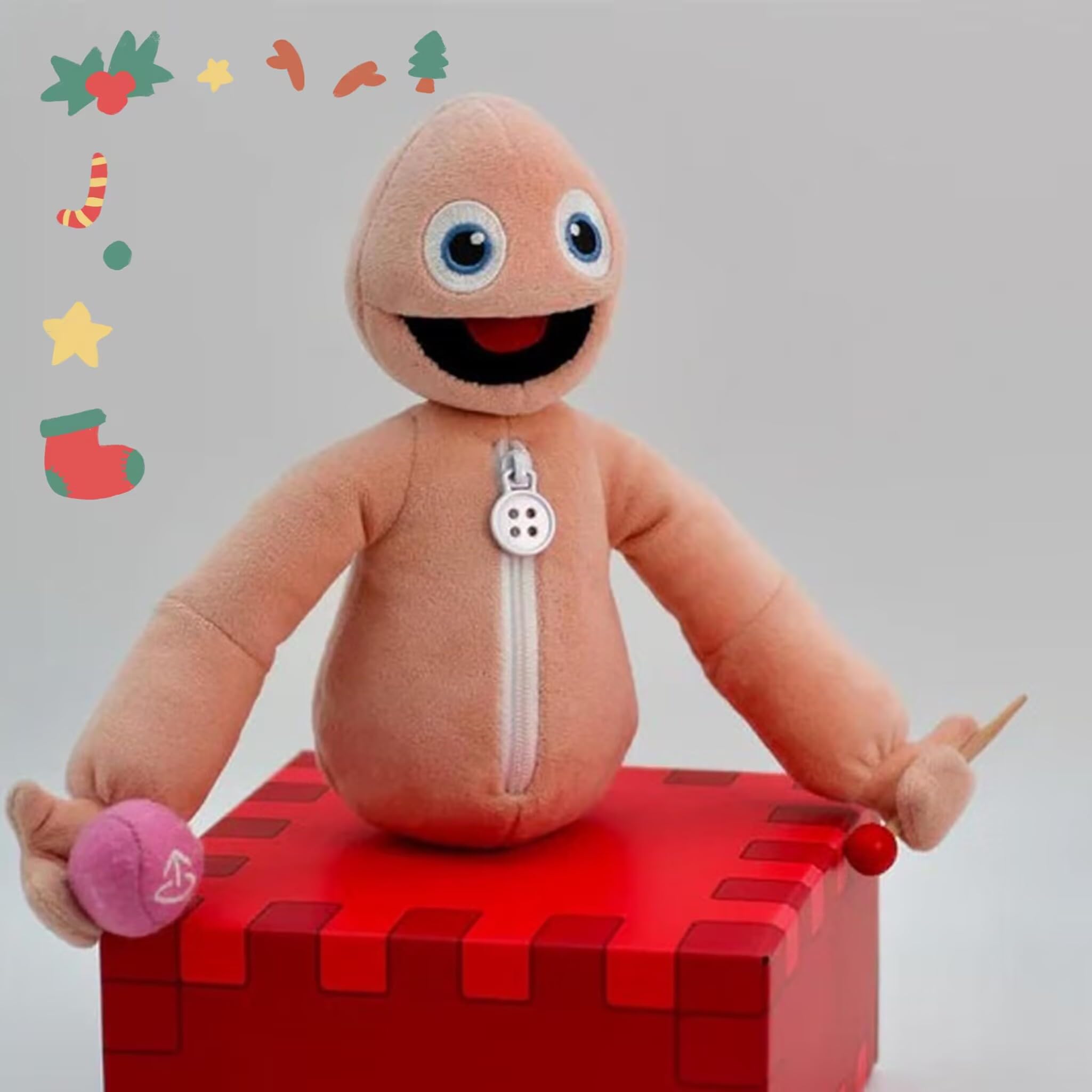 Foto 2 pulgar | Almohada Suave Hide And Seek Con Muñecos Navideños De Peluche, Color Rosa - Venta Internacional.