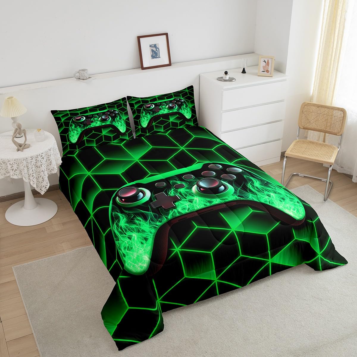 Foto 2 | Juego de Ropa de Cama Erosebridal Green Individual y Edredón - Venta Internacional