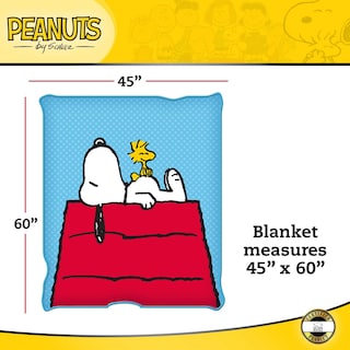 Foto 3 | Manta Polar Plateada Con Diseño De Búfalos Y Cacahuetes Snoopy, 115 X 152 Cm - Venta Internacional.