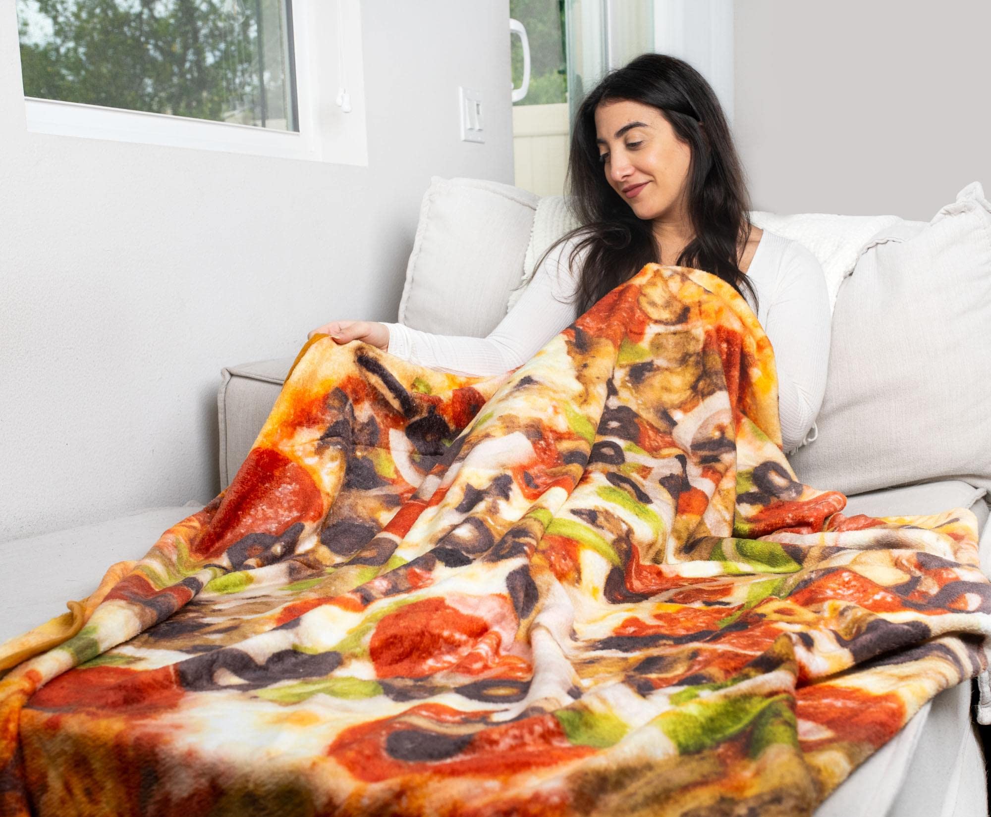 Foto 6 pulgar | Manta Polar Toynk Supreme Pizza De 150 Cm De Diámetro - Venta Internacional.