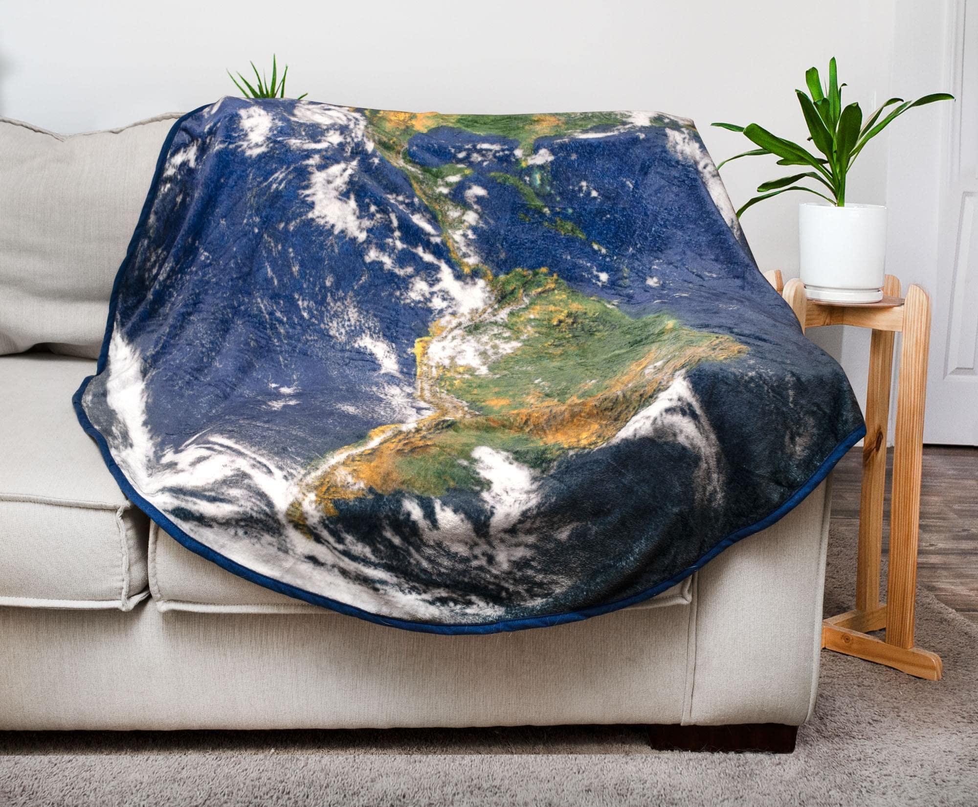 Foto 3 | Manta Redonda Toynk Planet Earth De Forro Polar, 150 Cm - Venta Internacional.