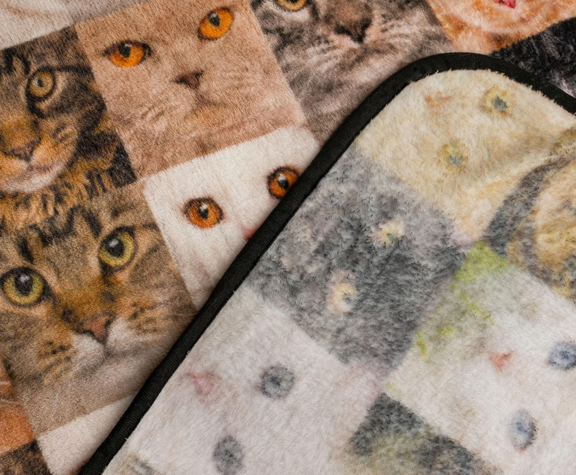 Foto 3 pulgar | Manta Polar Toynk Cat Face Collage, 114 X 152 Cm - Venta Internacional.