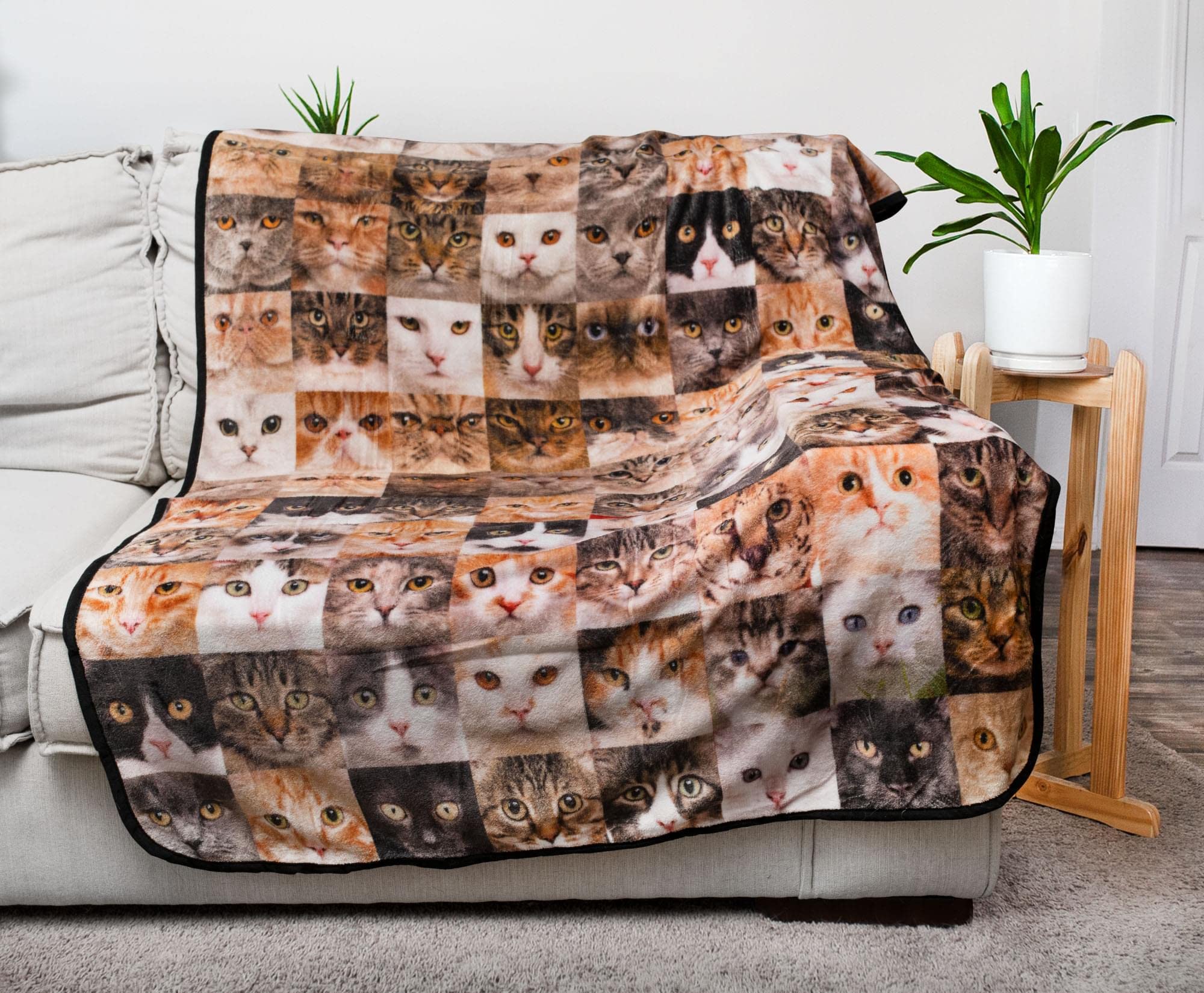 Foto 5 pulgar | Manta Polar Toynk Cat Face Collage, 114 X 152 Cm - Venta Internacional.