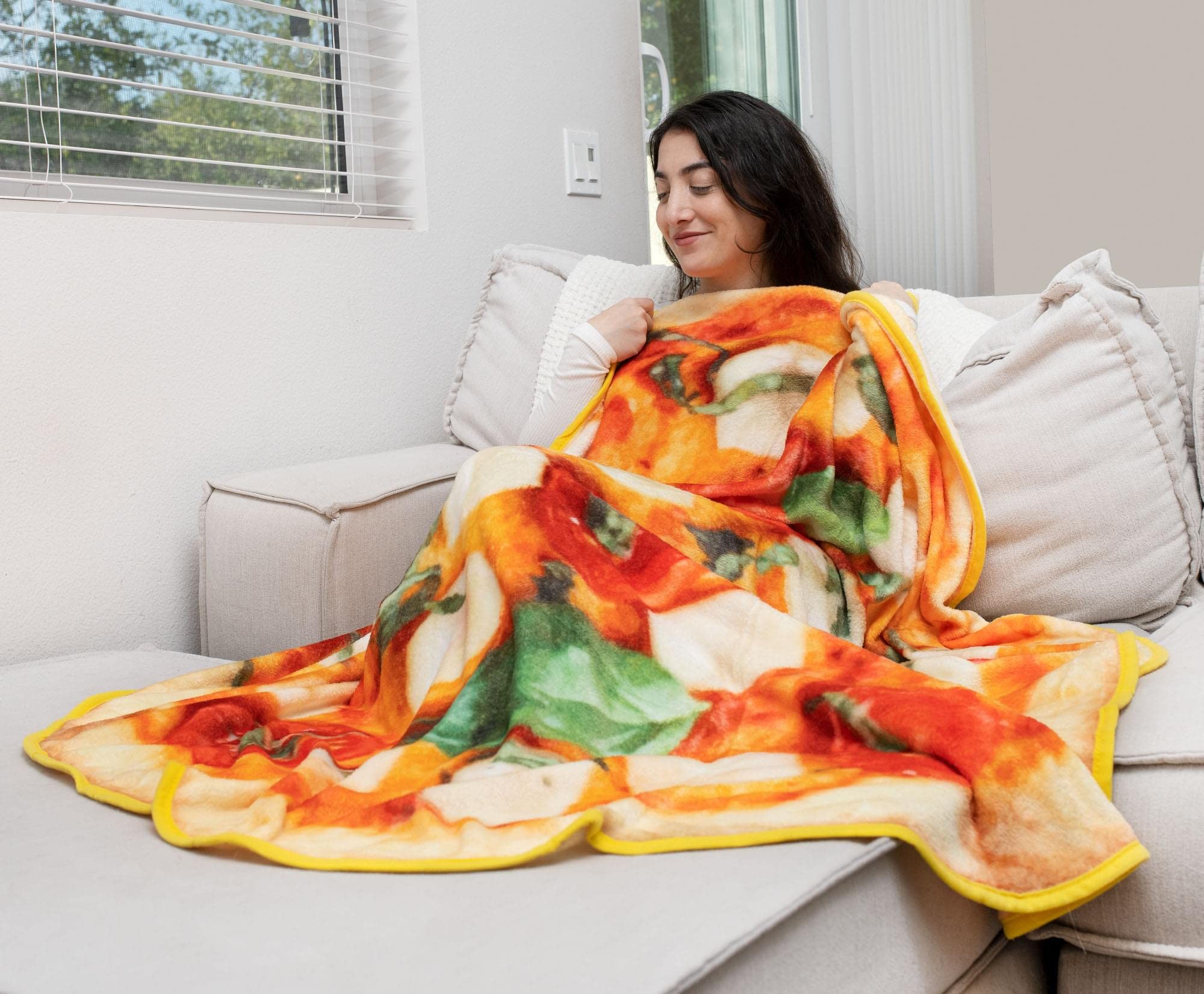 Foto 5 pulgar | Manta Polar Toynk Margarita Pizza De 150 Cm De Diámetro - Venta Internacional.