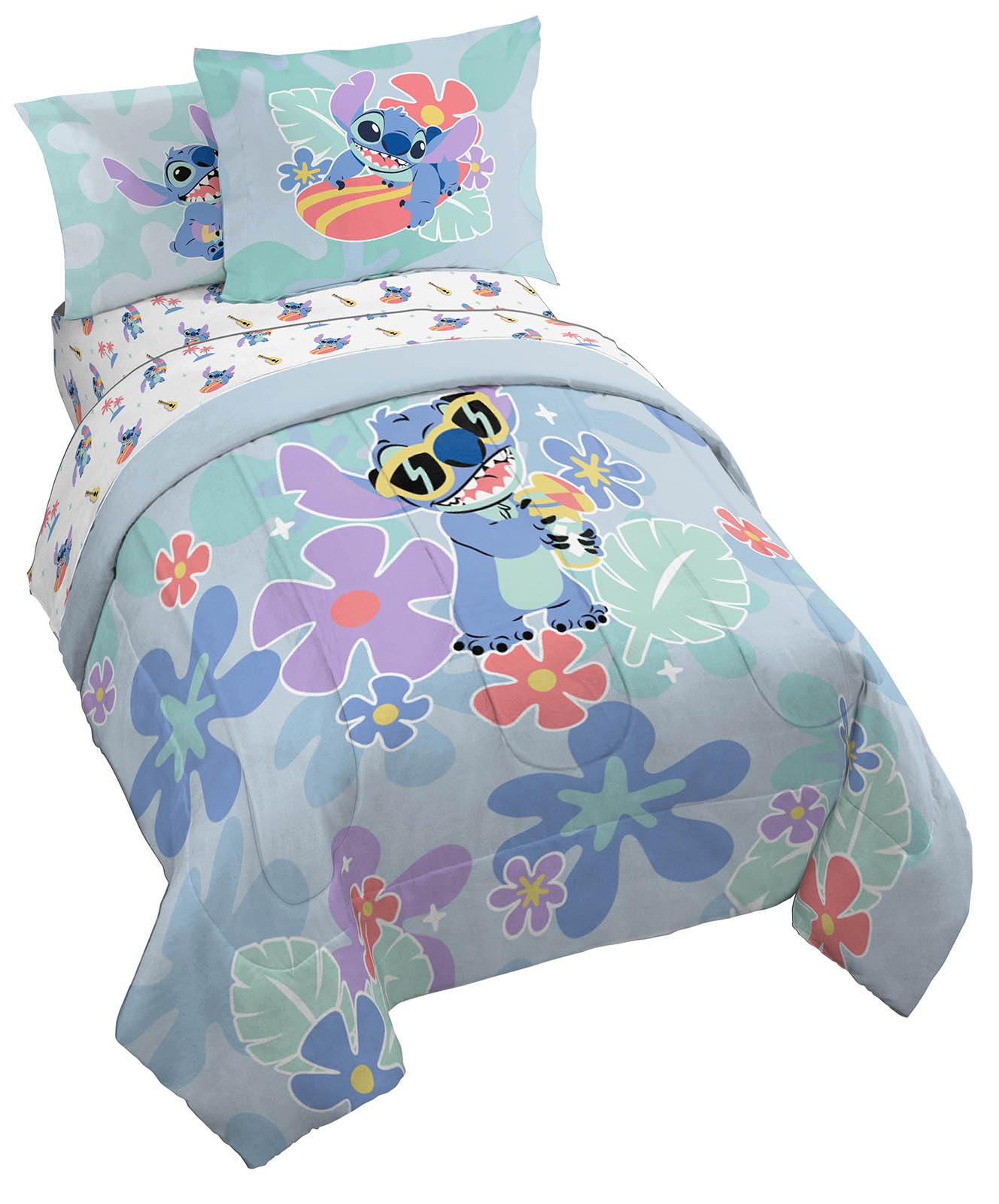 Juego De Ropa De Cama Jay Franco Disney Lilo And Stitch, Tamaño Completo - Venta Internacional.