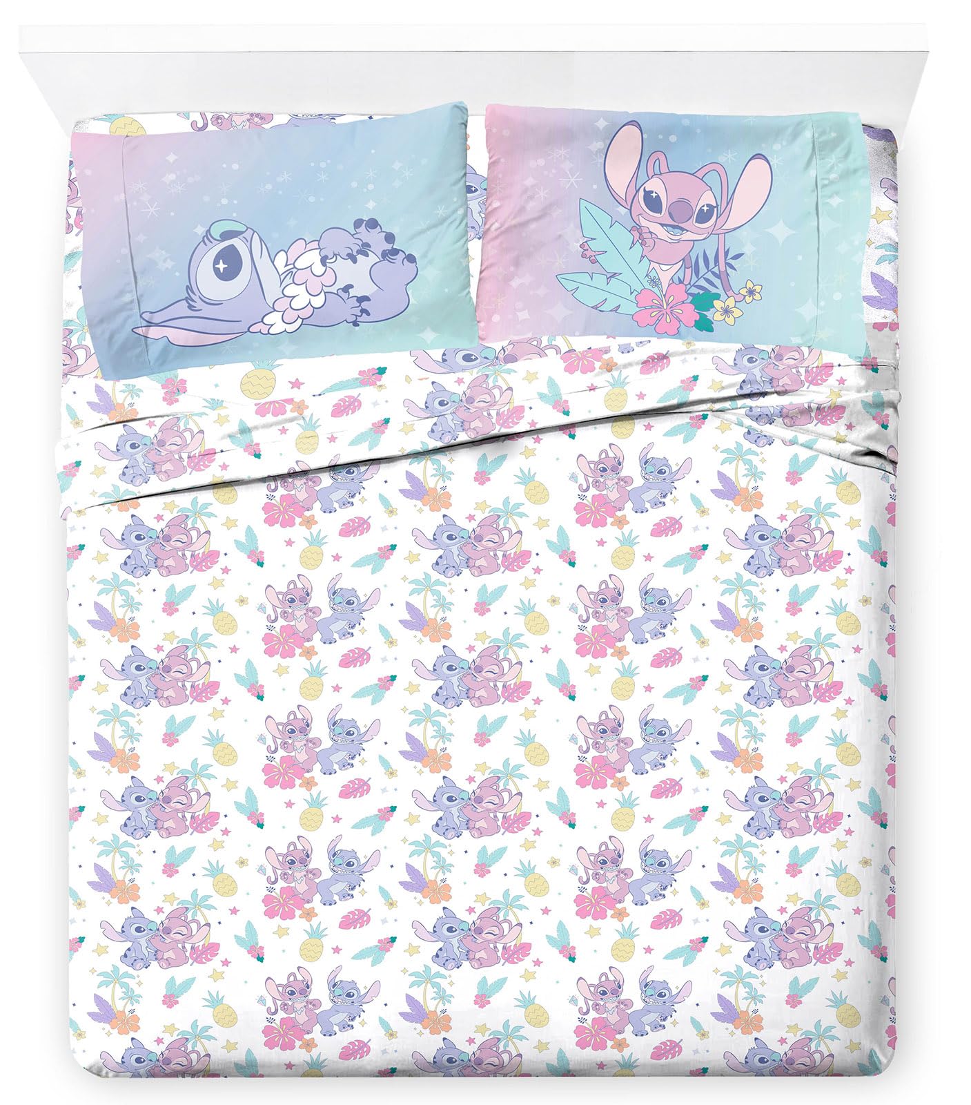 Juego De Sábanas Jay Franco Disney Lilo And Stitch, Tamaño Completo - Venta Internacional.
