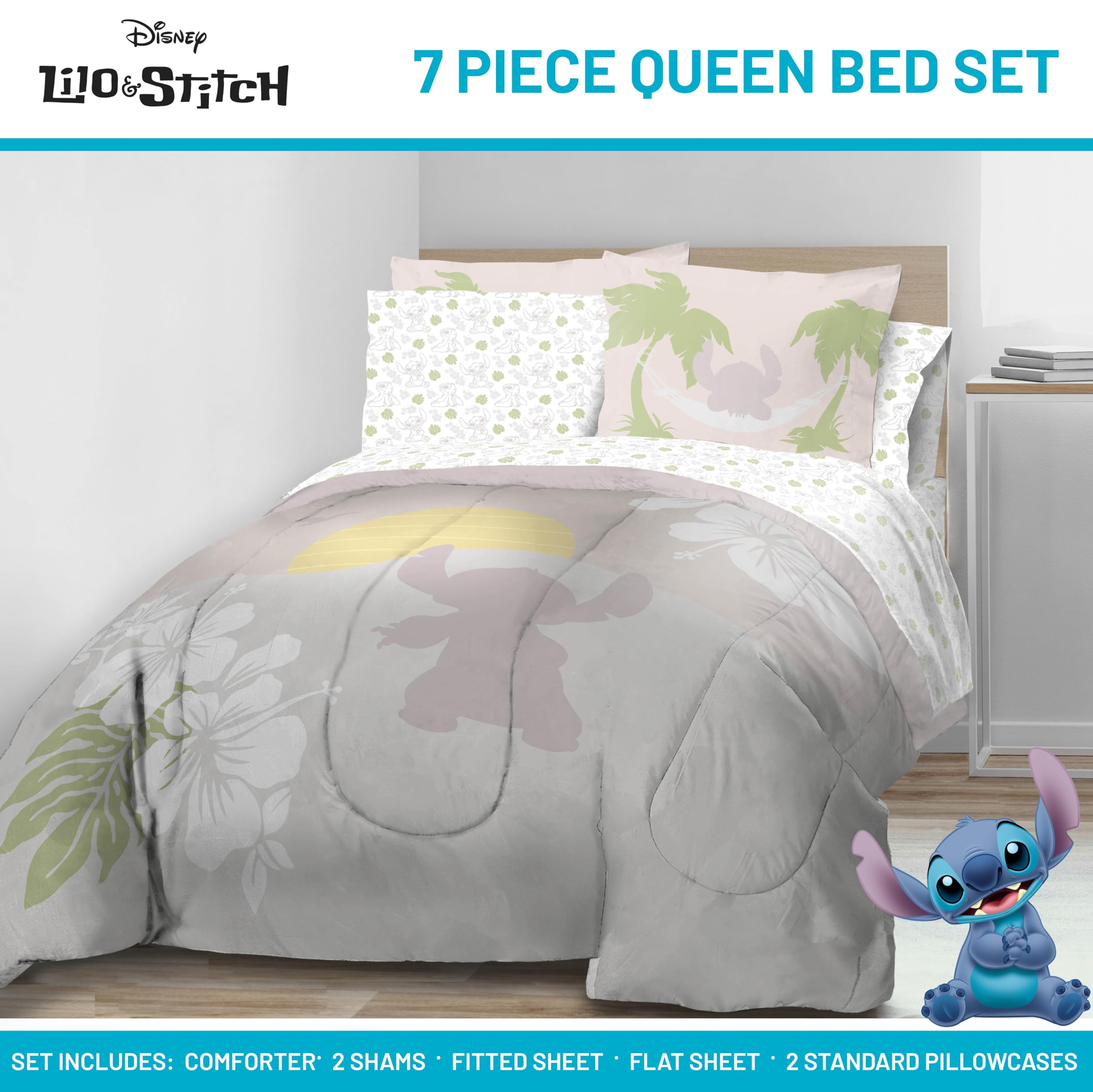 Foto 3 pulgar | Juego De Ropa De Cama Jay Franco Disney Lilo And Stitch Tamaño Queen - Venta Internacional.