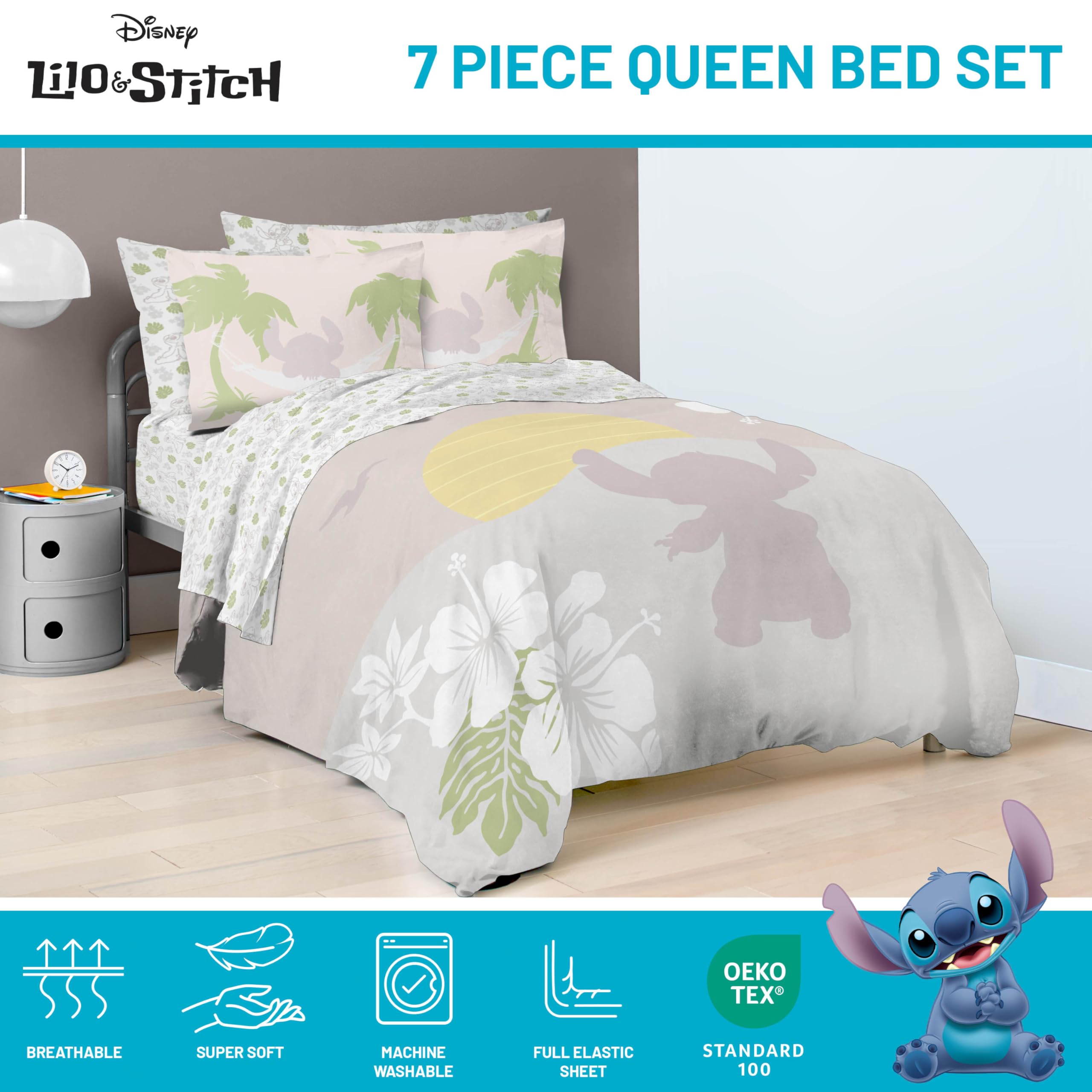 Foto 5 pulgar | Juego De Ropa De Cama Jay Franco Disney Lilo And Stitch Tamaño Queen - Venta Internacional.