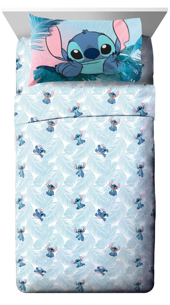 Foto 2 pulgar | Juego De Sábanas Jay Franco Disney Lilo & Stitch Floral Fun Queen - Venta Internacional.